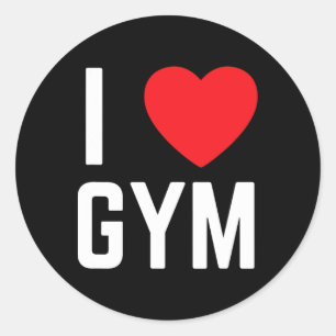 I Heart Gym I Liebe Gym Fitness Workout Übung Runder Aufkleber