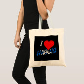 I Heart Haggis auf schottischer Flagge Tragetasche (Vorderseite (Produkt))
