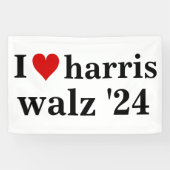 i heart harris walz 2024 Präsident Banner (Horizontal)