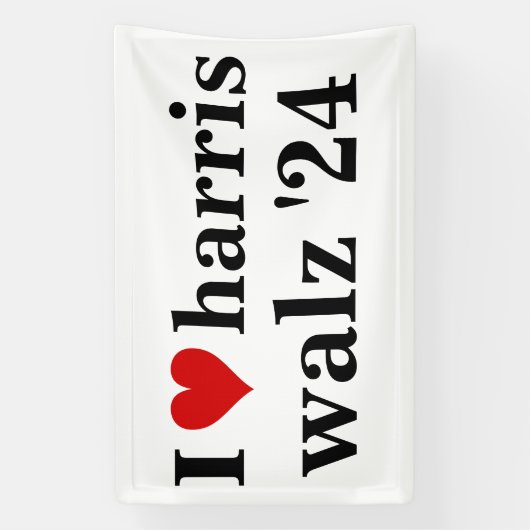 i heart harris walz 2024 Präsident Banner (Vertikal)