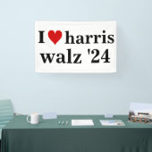 i heart harris walz 2024 Präsident Banner (Messe)
