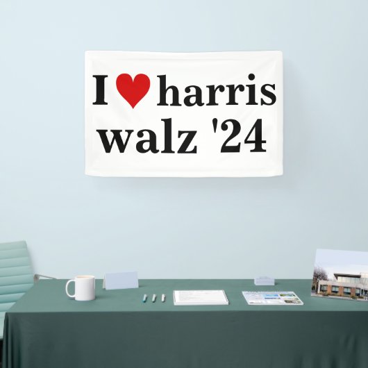 i heart harris walz 2024 Präsident Banner (Messe)