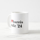 i heart harris walz 2024 Präsident Kaffeetasse (Vorderseite Links)