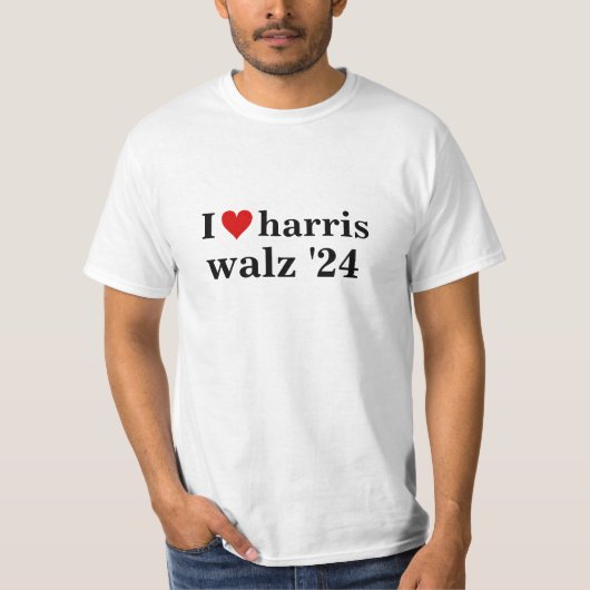 i heart harris walz 2024 Präsident T-Shirt (Vorderseite)