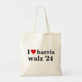 i heart harris walz 2024 Präsident Tragetasche (Vorne)