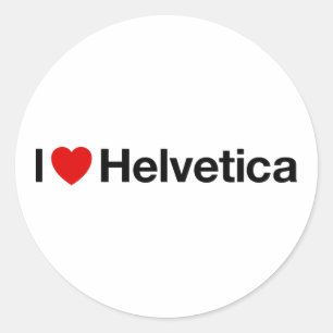 I heart Helvetica Runder Aufkleber