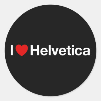 I heart Helvetica Runder Aufkleber