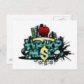I Heart Hip Hop Music Postkarte (Vorne/Hinten)