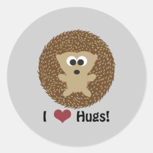 I Heart Hugs Igel Runder Aufkleber