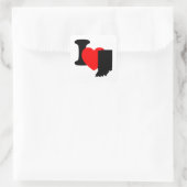 I Heart Indiana Quadratischer Aufkleber (Tasche)