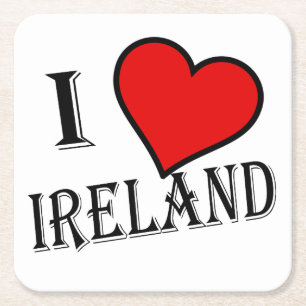 I Heart Ireland bk Coast Rechteckiger Pappuntersetzer