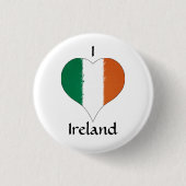 I Heart Ireland Irish Tricolor Flag Button (Vorderseite)