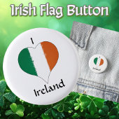 I Heart Ireland Irish Tricolor Flag Button