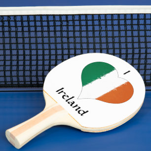 I Heart Ireland Irish Tricolor Flag Tischtennis Schläger