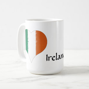 I Heart Ireland Irish Tricolor Flag Tricolor Kaffeetasse