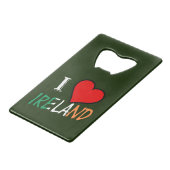 I Heart Ireland Overlay Geldbeutel Flaschenöffner (Vorderseite Schrägansicht)