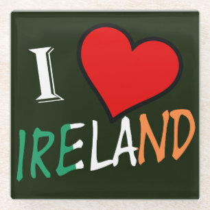 I Heart Ireland Overlay Glass Untersetzer kann