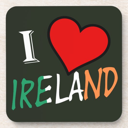 I Heart Ireland Overlay Küste Getränkeuntersetzer (Vorderseite)