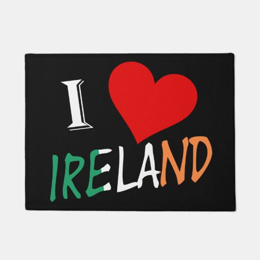 I Heart Ireland Overlay-Meldung Fußmatte (Vorderseite)