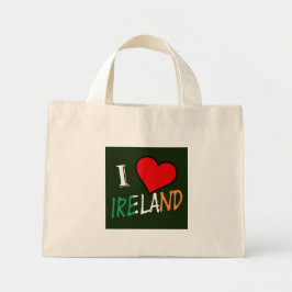 I Heart Ireland Overlay Text Mini Stoffbeutel