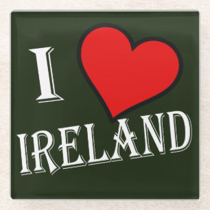 I Heart Ireland wt Küstenercer Glasuntersetzer