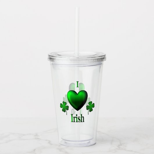 I Heart Irish Acryltrinkbecher (Vorderseite)