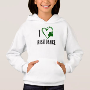 I Heart Irish Dance - Green Heart with Kleeblatt Hoodie