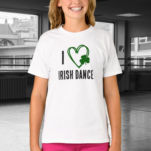 I Heart Irish Dance - Green Heart with Kleeblatt T-Shirt