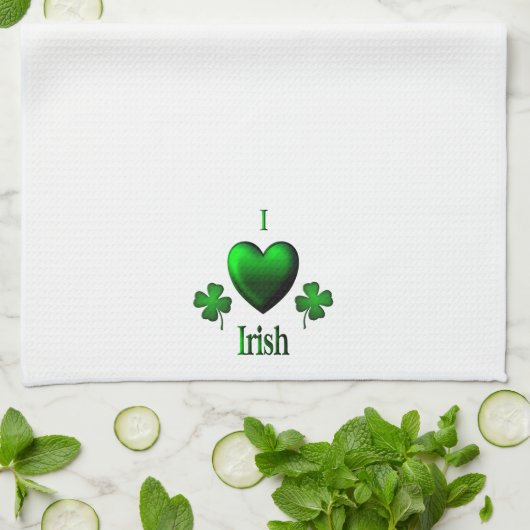 I Heart Irish Geschirrtuch (Gefaltet)