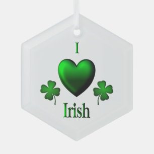 I Heart Irish Ornament Aus Glas
