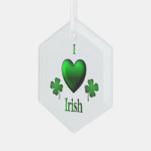 I Heart Irish Ornament Aus Glas (Vorderseite Links)