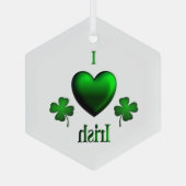 I Heart Irish Ornament Aus Glas (Rückseite)