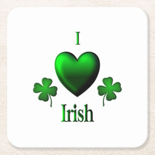 I Heart Irish Rechteckiger Pappuntersetzer
