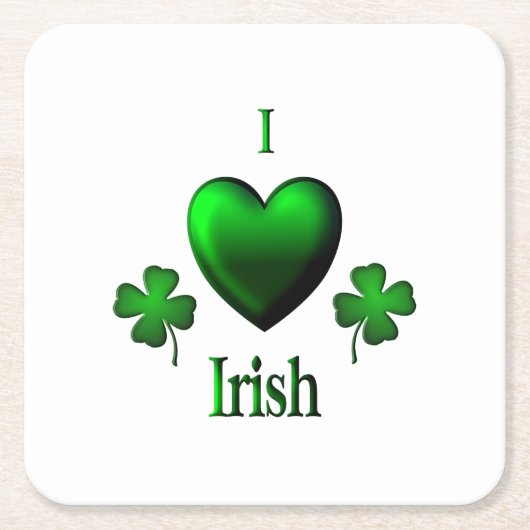 I Heart Irish Rechteckiger Pappuntersetzer (Vorderseite)