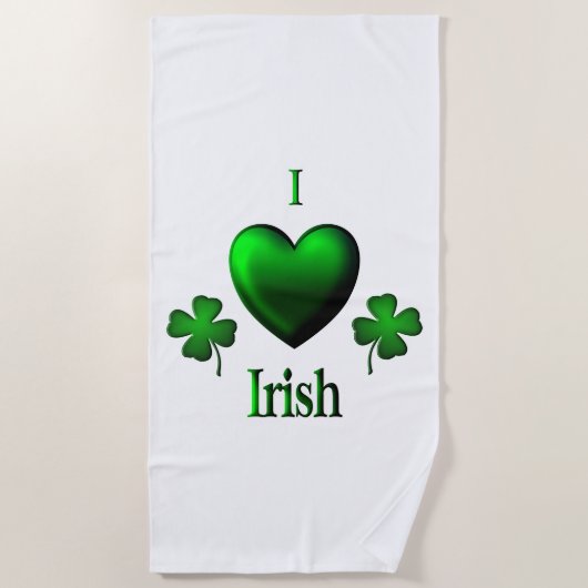 I Heart Irish Strandtuch (Vorderseite)
