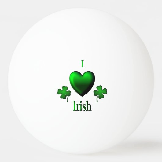 I Heart Irish Tischtennisball (Vorderseite)