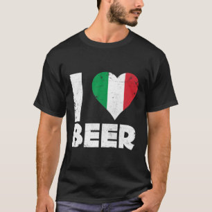 I Heart Italian Beer Pride Liebe Italien Flaggenst T-Shirt