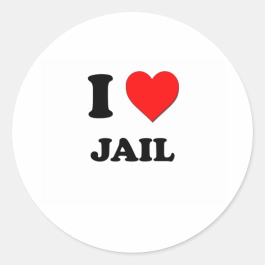 I Heart Jail Runder Aufkleber (Vorderseite)
