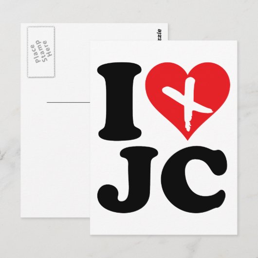 I Heart JC Postkarte (Vorne/Hinten)