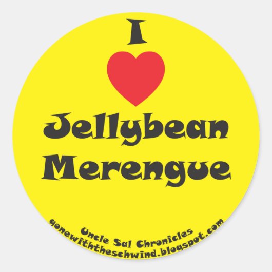 I Heart Jellybohne Merengue gelb Runder Aufkleber (Vorderseite)