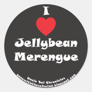 I Heart Jellybohne Merengue schwarz Runder Aufkleber