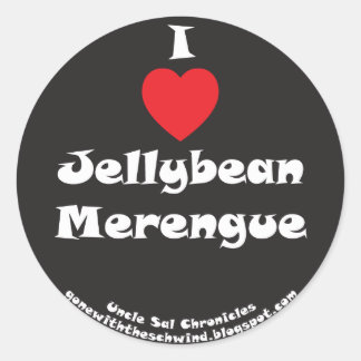 I Heart Jellybohne Merengue schwarz Runder Aufkleber
