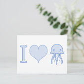 I Heart Jellyfish Postkarte (Stehend Vorderseite)