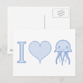 I Heart Jellyfish Postkarte (Vorne/Hinten)