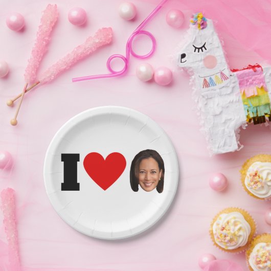 I Heart Kamala Harris Pappteller (Party)