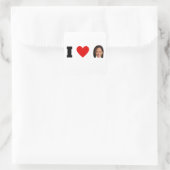 I Heart Kamala Harris Quadratischer Aufkleber (Tasche)