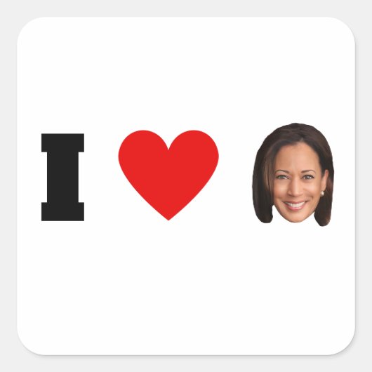 I Heart Kamala Harris Quadratischer Aufkleber (Vorderseite)