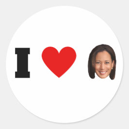 I Heart Kamala Harris Runder Aufkleber