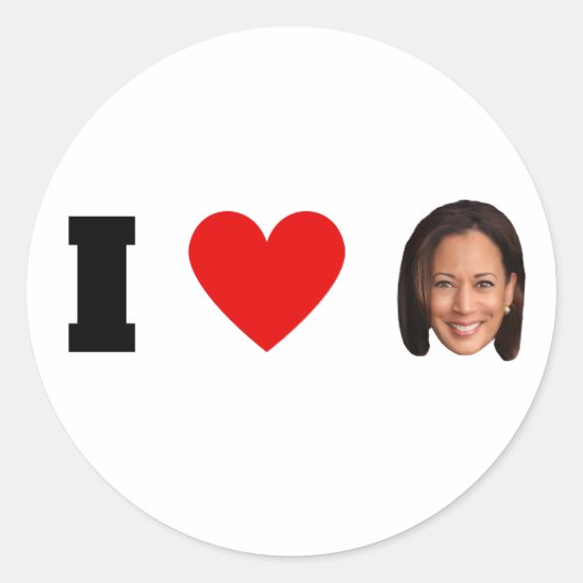 I Heart Kamala Harris Runder Aufkleber (Vorderseite)
