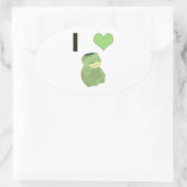 I Heart Kappa Ovaler Aufkleber (Tasche)
